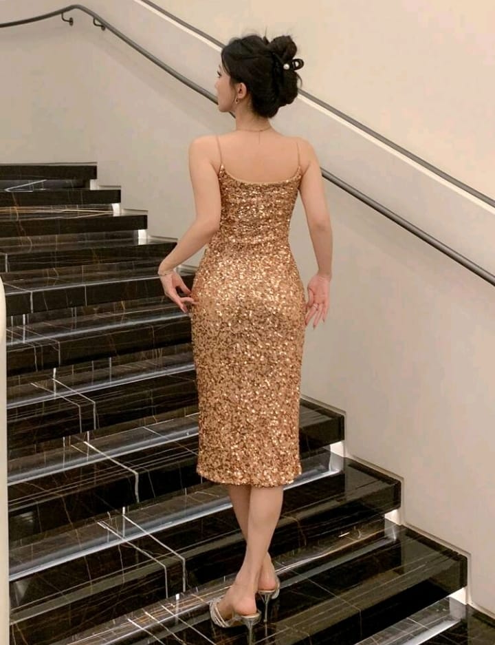 Vestido Largo de Lentejuelas para Mujer – Glamour y Elegancia en Cada Evento” ✅Talla L