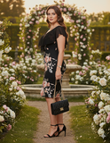 ¡Luce espectacular con nuestro vestido acampanado de flores! TALLA XL